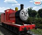 Джеймс, великолепный номер локомотива 5 в красный цвет